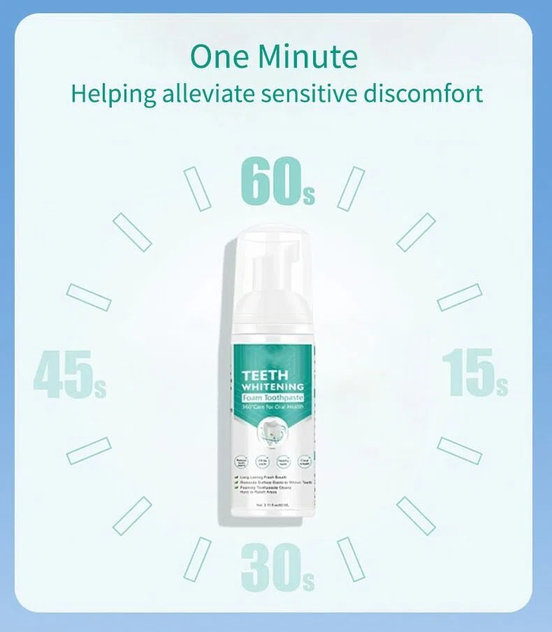 Buy 1 Get 1 Free | Whitening Foam Toothpaste | Remove Stains, Whiten Teeth | Fresh Breath, Natural & Safe