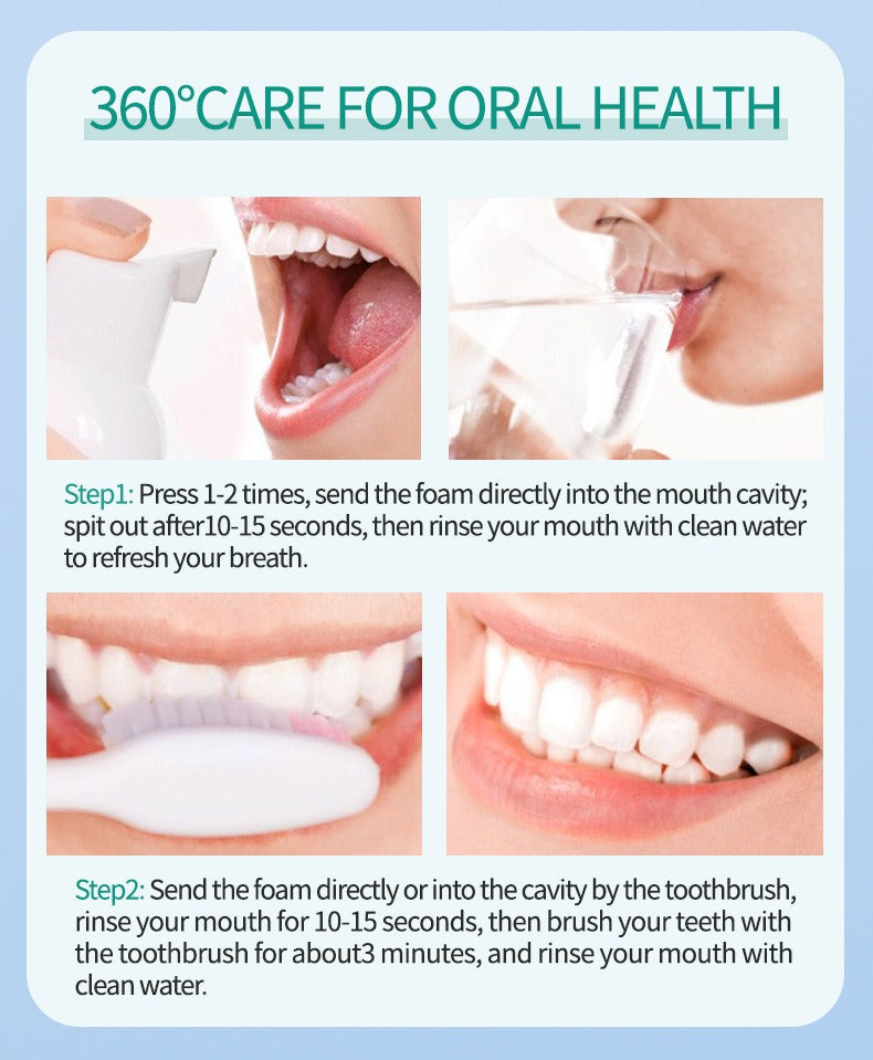 Buy 1 Get 1 Free | Whitening Foam Toothpaste | Remove Stains, Whiten Teeth | Fresh Breath, Natural & Safe